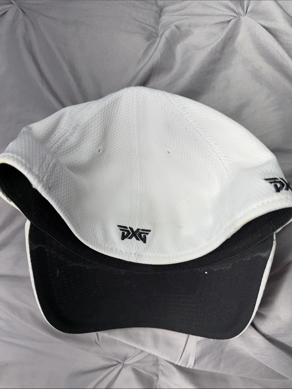 PXG White Cap with Black Raised Logo - S/M